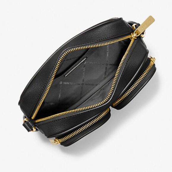 SOLD ! Michael Kors Black Crossbody Bag with Gold Accents - Picture 2 of 8